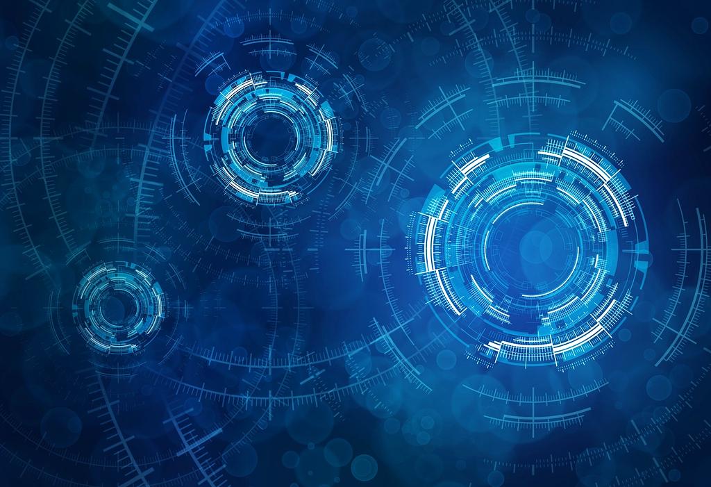 Futuristic holographic interface displaying system diagnostics in 3D space